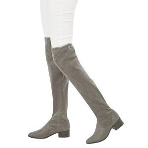 NIB JUSTFAB HANNAH OVER-THE-KNEE FLAT BOOTS (7.5 / GREY)